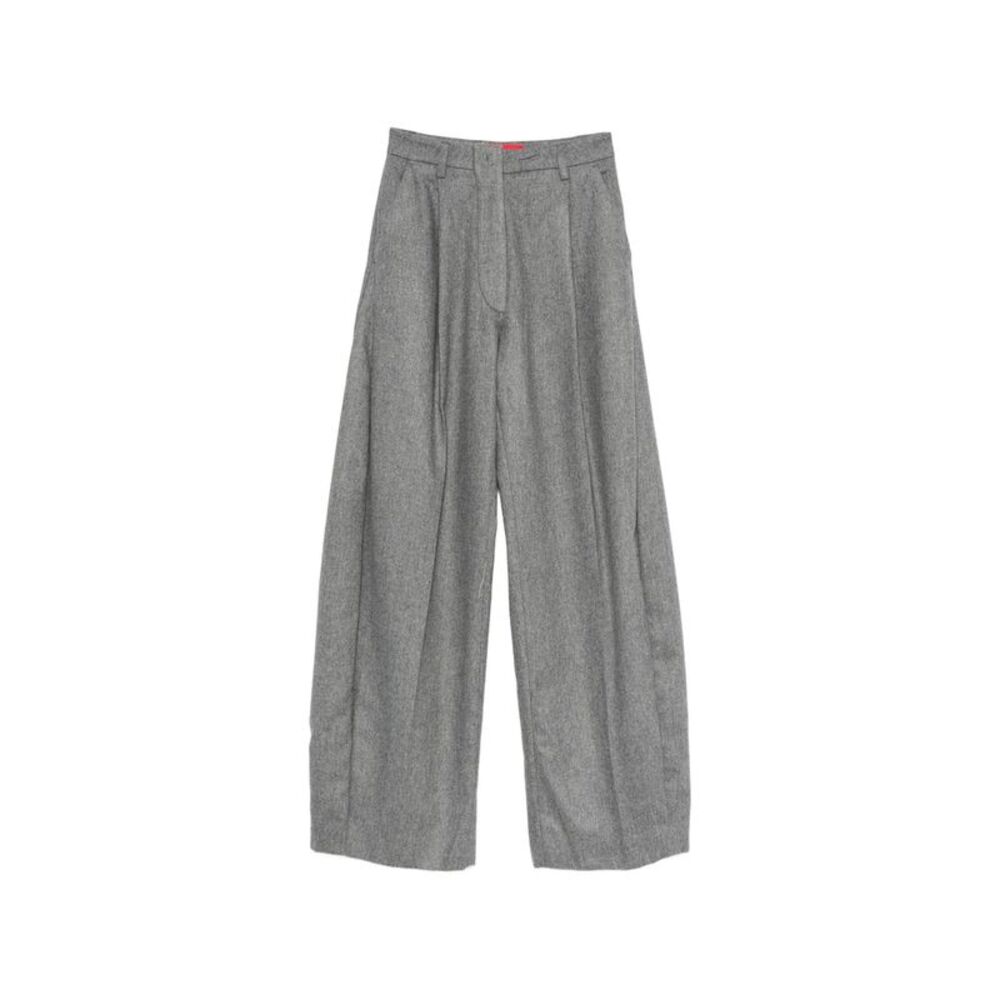 Thelatest Grey Trousers - Straight Trousers Women